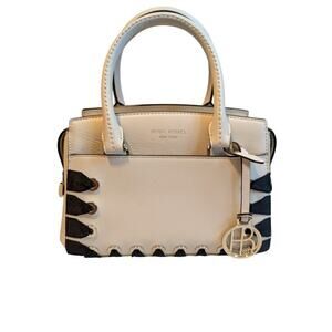 Henri Bendel West 57th Leather Mini Carry All Bag with Ribbon Lacing